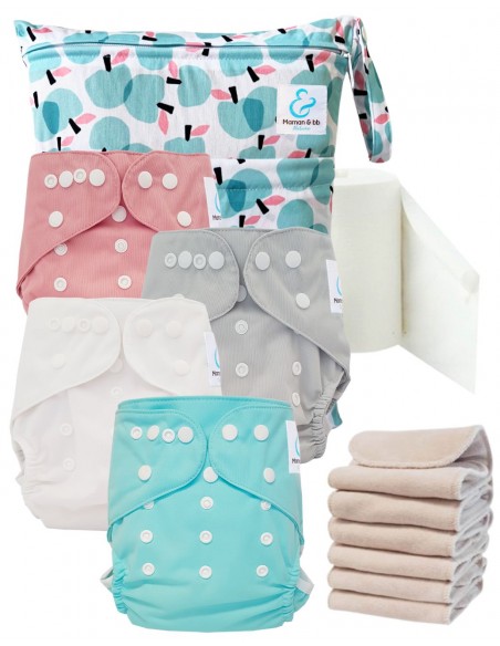 Kit de lancement couches lavables Start and Go TE2 Sensitive - Peony