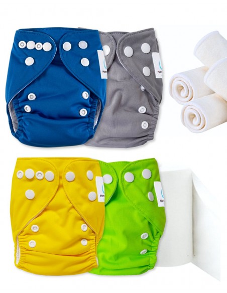 Pack Découverte couches lavables te1 newborn insert et voiles de protection, optez pour le geste zero dechet