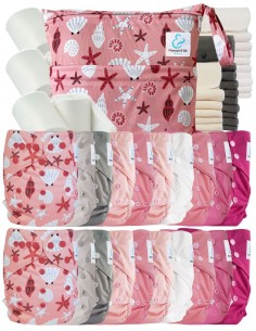 MEGA PACK PAYABLE Layables TE2 + 10 insertos de bambú + 10 insertos de microfibra + bolsa impermeable + velas protectoras