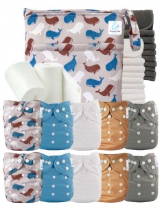 Paquete completo pañales Inserciones de bambú lavable inserta bolsa impermeable y velas protectoras