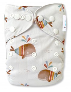 Baby Pocket diaper while a whale pattern