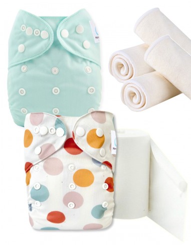 Paquete de descubrimiento pañales Inserto de Te1 y velas protectoras lavables, optan por gesto de dechet cero