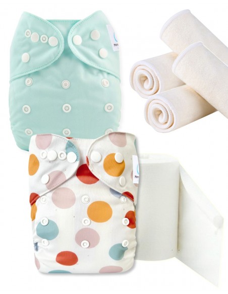 Paquete de descubrimiento pañales Inserto de Te1 y velas protectoras lavables, optan por gesto de dechet cero