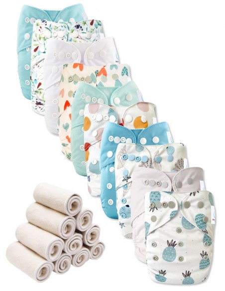Lot of 10 washable layers TE1 scalable and inserts pineapple
