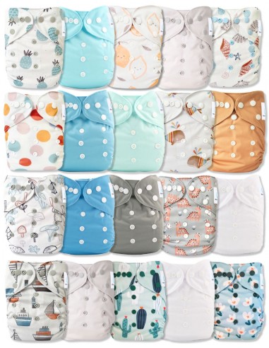 Lot of 20 scalable washable layers boy + 20 inserts