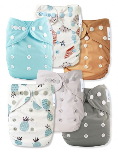 Lot de Couches lavables te1 évolutives et inserts pour bébé