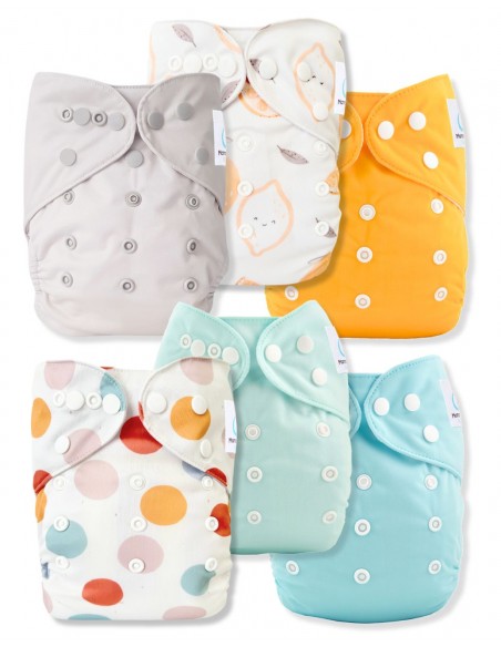 Lot de Couches lavables te1 évolutives et inserts pour bébé