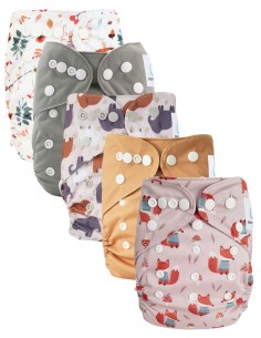 Set of 5 scalable washable layers with their ultra-absorbent inserts