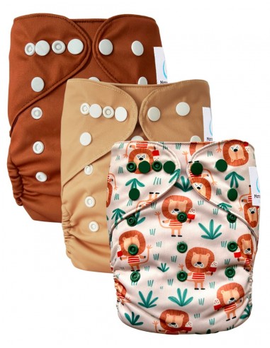 Lot de 3 couches lavables évolutives et leur insert en microfibre ultra absorbants