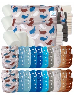 Mega Pack 20 washable layers + inserts + protective sails and waterproof bag