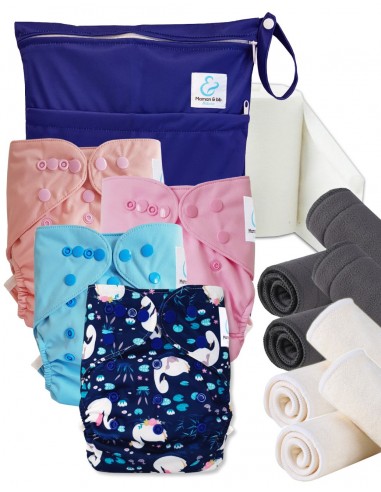 Start and Go TE2 washable layer launch kit with bamboo inserts