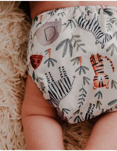 Couche lavable bébé tout en Un motif animal