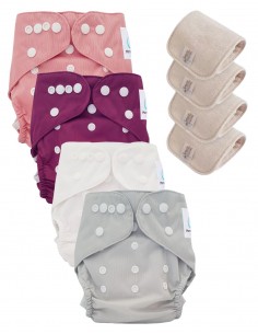 Lot of 4 washable labby Oeko Tex and 4 Oeko TeX® cotton inserts
