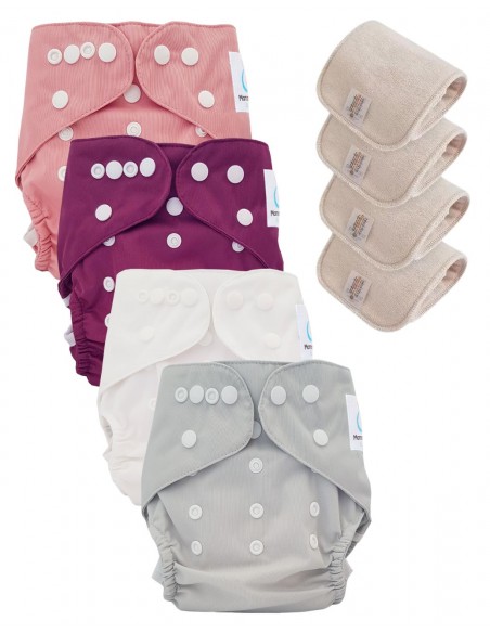 Viele von 4 windeln Zertifizierter waschbarer Oeko-Tex und 4 Oeko-Tex®-Baumwolleinsätze