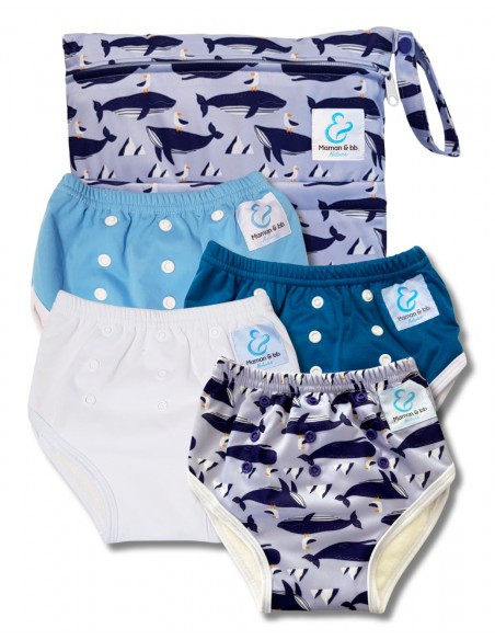 Culotte d'apprentissage à la propreté taille évolutive bambou