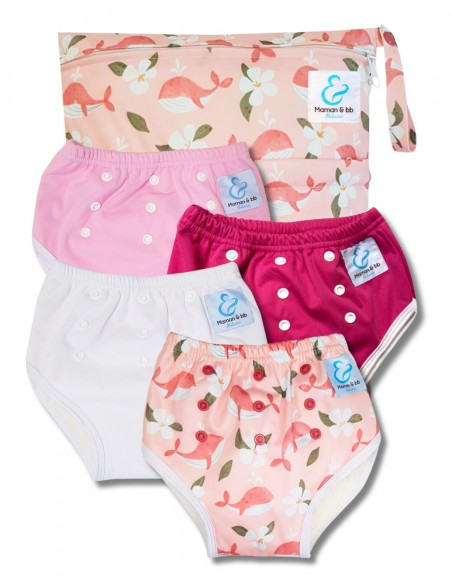 Culotte d'apprentissage à la propreté taille évolutive bambou