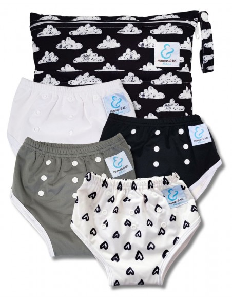 4 Culottes d'apprentissage à la propreté taille évolutive bambou