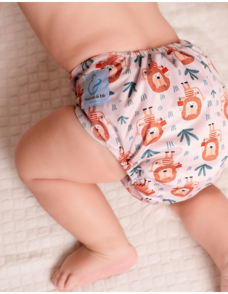 Pack complet couches lavables TE2 motif aaron le lion