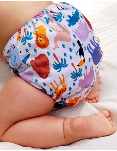 Pack complet couches lavables TE2 + 10 inserts bambou + 10 inserts charcoal + sac imperméable + voiles de protection