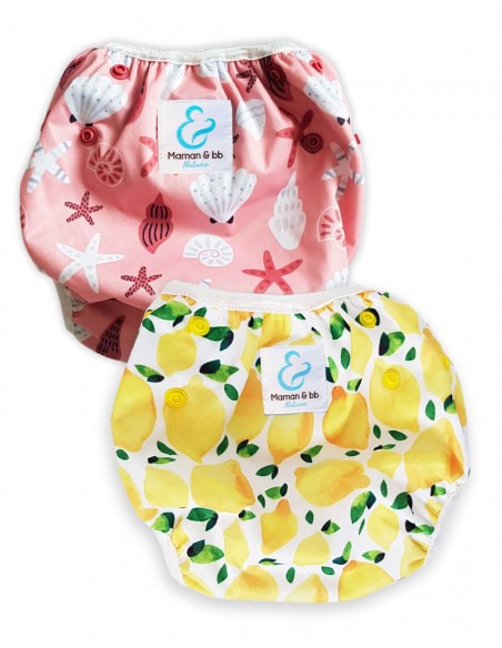 Lot de 2 couches de bain 2/3 ans - pink bébé nageur