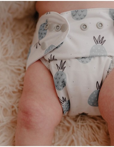 Lot 10 couches lavables tout en deux Te2 à doubles goussets + 10 inserts en bambou