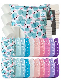 Mega Pack 20 washable layers te1 + inserts + protective sails and its waterproof bag