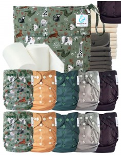 Full Pack diapers Cover diaper Jungle Pattern