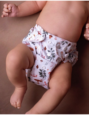 Lot de 20 couches lavables évolutives unies garçon + 20 inserts