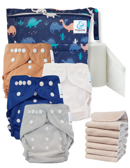 Kit de lancement couches lavables Start and Go TE2 Sensitive - Cobalt