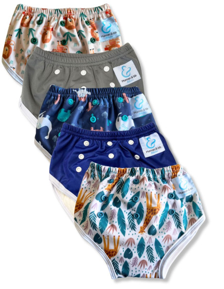 Culotte d'apprentissage à la propreté taille évolutive bambou
