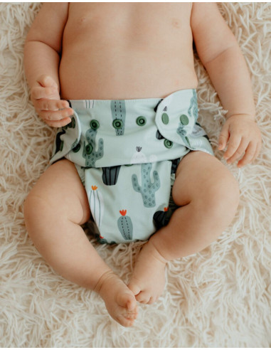 Pack complet couches lavables TE2 + 10 inserts bambou + 10 inserts charcoal + sac imperméable + voiles de protection