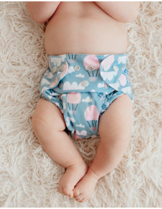 Lot 6 couches lavables tout en deux Te2 à doubles goussets + 6 inserts en bambou 2