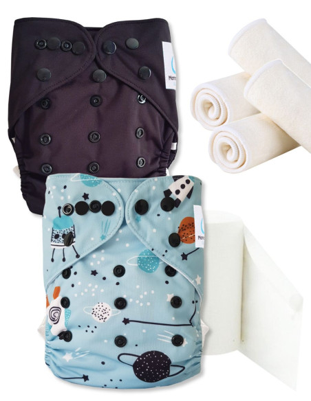 pack découverte , kit de démarrage couches lavables insert et feuillets de protection