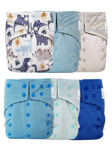 Lot de 6 Couches lavables intégrales évolutives tout en un insert en bambou