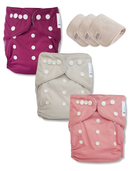 Lot de 3 Couches lavables Te1 certifiées OEKO TEX®