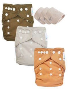 Lote de 3 capas lavables TE1 Certified Oeko Tex