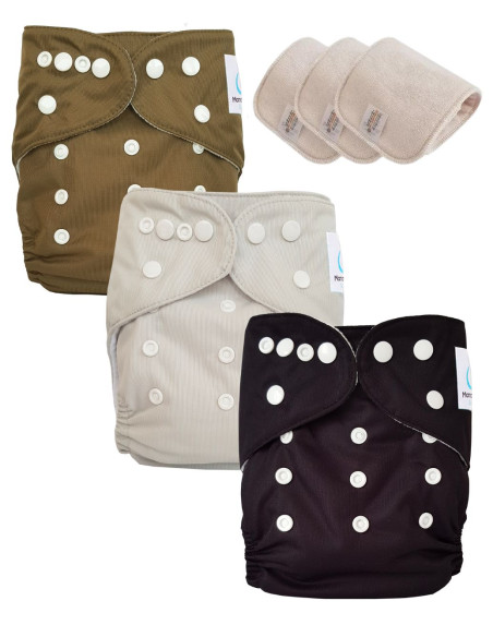 Conjunto de 3 capas lavables TE1 Certified Oeko Tex®