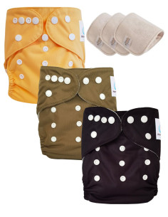 Set of 3 pocket diapers Certified Oeko Tex®