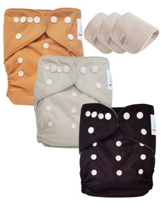 Set of 3 Pocket Diapers designed in Oeko Tex® certified materials