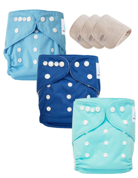 Lot de 3 Couches lavables Te1 certifiées OEKO TEX