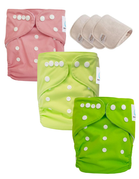 Lot of 3 Pocket Diapers Designed in OEKO TeX® certified materials