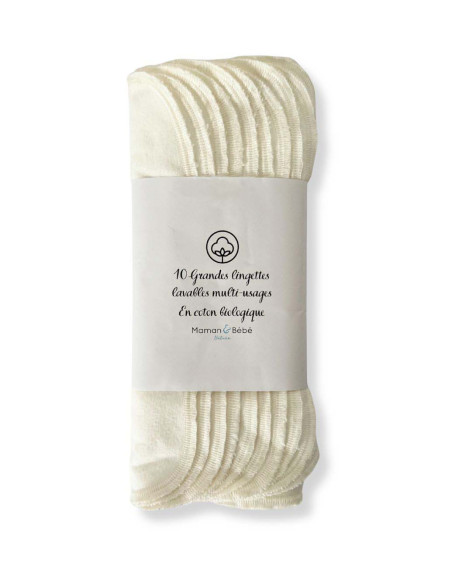Lingettes lavables écologiques et économiques en éponge 100% coton pas cher