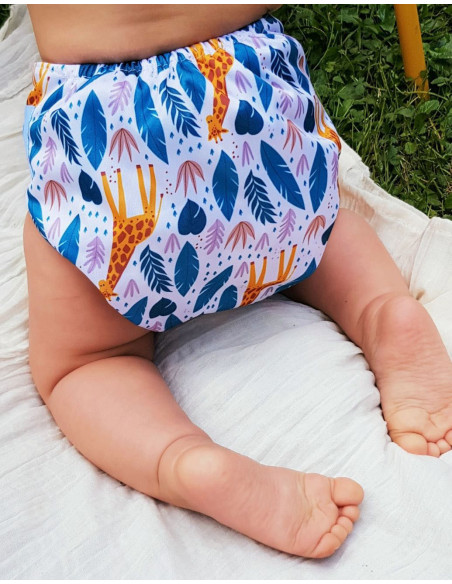 Couche Lavable Tout en deux TE2 avec système évolutif motif Nino le baleineau