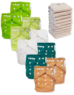 Lot de 10 Couches lavables tout en Un TE1 certifiées OEKO TEX