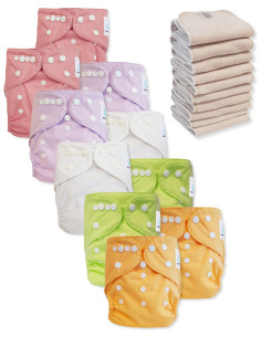 Lot de 10 Couches lavables tout en Un TE1 certifiées OEKO TEX