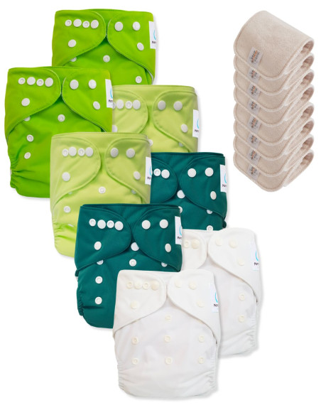 Lot of 8 washable layers while a Te1 certified Oeko Tex
