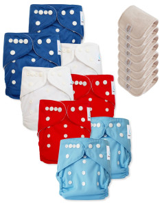 Lot de 8 Couches lavables tout en Un Te1 certifiées OEKO TEX