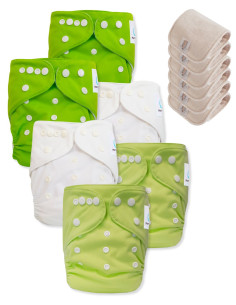 Lote de 6 Pañales Lavable todo en uno TE1 diseñado en contenidos certificados Oeko Tex