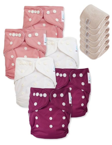 Lot de 6 Couches lavables tout en Un Te1 certifiées OEKO TEX