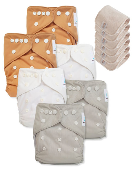 Lot de 6 Couches lavables tout en Un Te1 certifiées OEKO TEX